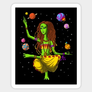 Hippie Alien Yoga Sticker